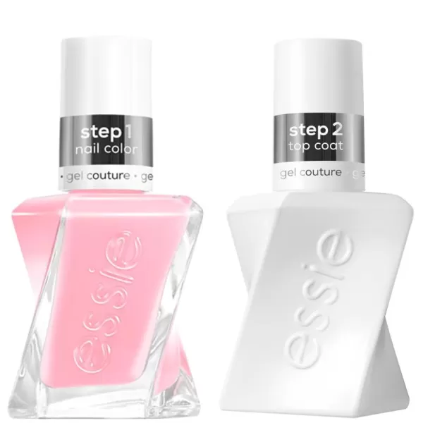 Essie Gel Couture Longwear Nail Polish  Top Coat Kit Scarlet Red Nail Polish Rock The Runway  Top Coat Gifts For Women And Men 046Oz Each08 INSIDE SCOOP KIT