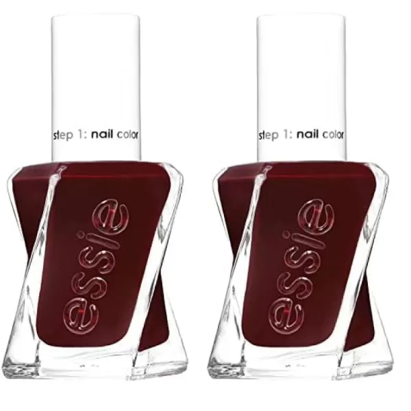 Essie Gel Couture Longwear Nail Polish  Top Coat Kit Scarlet Red Nail Polish Rock The Runway  Top Coat Gifts For Women And Men 046Oz Each360 SPIKED WITH STYLE