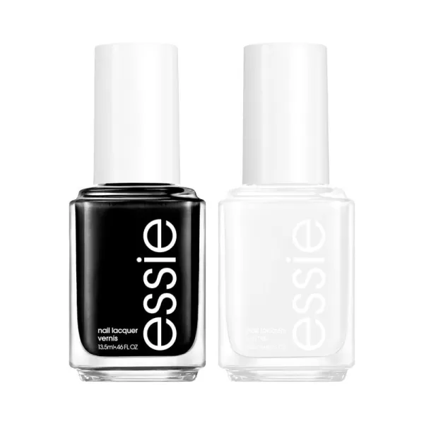 essie Gel Couture Nail Polish Kit Hot Pink Nail Polish  Top Coat Mod Squad 046 oz each43 CORE BLACK AND WHITE BUNDLE  LICORICE  BLANC