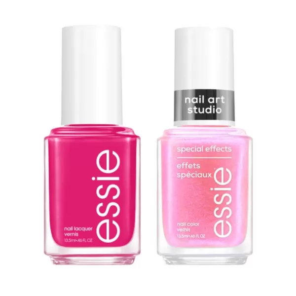 essie Nail Art Studio Special Effects Nail Polish Pearl Vegan Blue Nail Polish Divine Dimension 046 Fl Oz20 MAGENTA CHROME BUNDLE