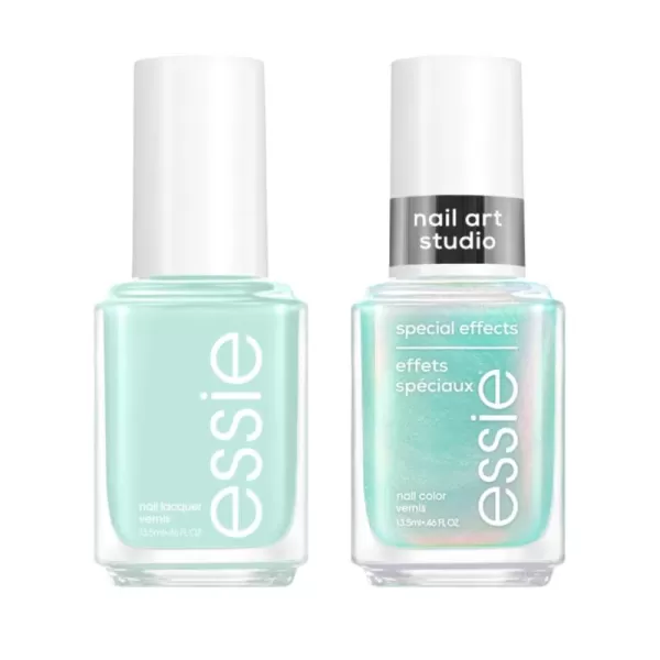 essie Nail Art Studio Special Effects Nail Polish Pearl Vegan Purple Nail Polish Lustrous Luxury 046 Fl Oz21 SEAFOAM CHROME BUNDLE
