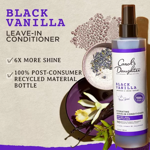 Carols Daughter Purple Bundle Black Vanilla Leave In Conditioner for Curly Wavy or Natural Hair 8 Fl Oz  essie SalonQuality Vegan Nail Polish Bright Purple Play Date 046 fl ozConditioner  Nail Polish Bundle