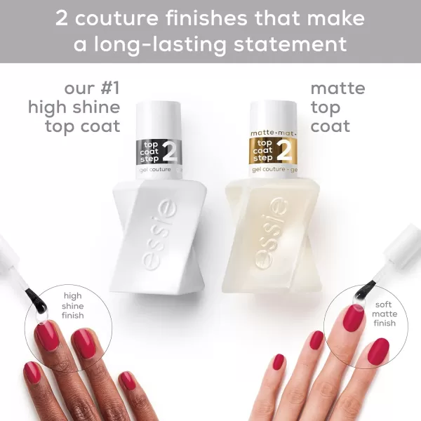 Essie Gel Couture LongLasting Nail Polish 8Free Vegan Clear Matte Top Coat 046 fl oz02 GEL COUTURE 2PC GC TOP COAT DUO KIT