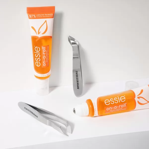 Tweezerman x Essie The OnTheGo Cuticle Expert Bundle  Essies On a Roll Apricot Cuticle Oil and Tweezermans Mini Cuticle Nipper