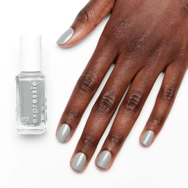 essie Expressie Quick Dry Nail Polish Best Sellers Set Seize The Minute Red Nail Polish Now Or Never Black Nail Polish Gifts For Women And Men 033 Oz Each335 in the modem gray nail polish with blue undertones
