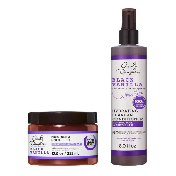 Carols Daughter Purple Bundle Black Vanilla Leave In Conditioner for Curly Wavy or Natural Hair 8 Fl Oz  essie SalonQuality Vegan Nail Polish Bright Purple Play Date 046 fl ozConditioner  Hair Gel