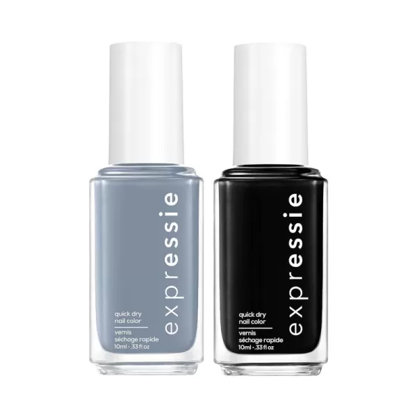 essie Expressie Quick Dry Nail Polish Best Sellers Set Seize The Minute Red Nail Polish Now Or Never Black Nail Polish Gifts For Women And Men 033 Oz Each21 EXPRESSIE BEST SELLERS BUNDLE  AIR DRY  NOW OR NEVER