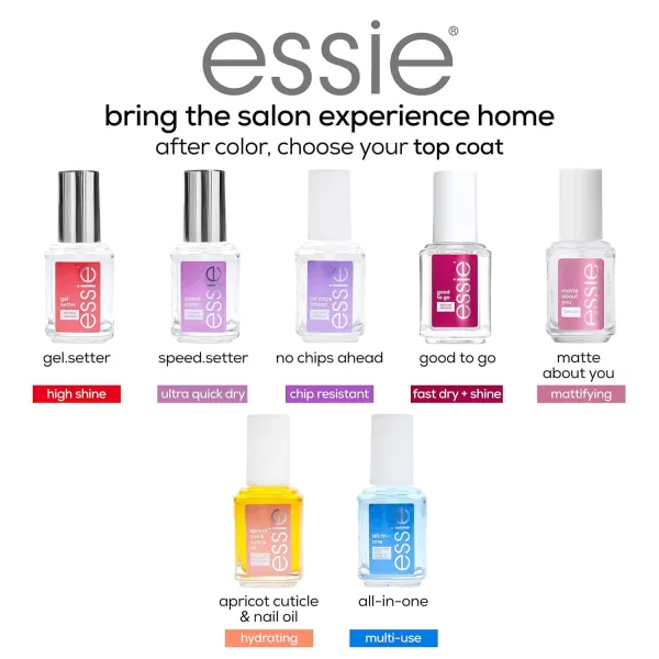 essie Apricot Nail and Cuticle Oil Set Vegan Softened and Nourished cuticles For Home and Travel 046 fl oz eachGOOD TO GO TOP COAT