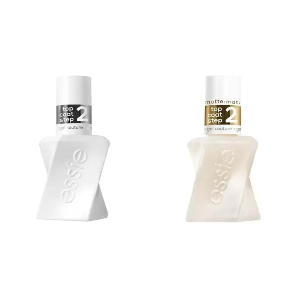 Essie Gel Couture Longwear Top Coat Kit Clear Shiny Top Coat  Soft Matte Top Coat 046 fl oz eachClear