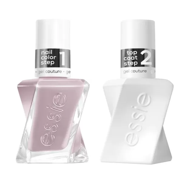 Essie Gel Couture Longwear Top Coat Kit Clear Shiny Top Coat  Soft Matte Top Coat 046 fl oz eachGray