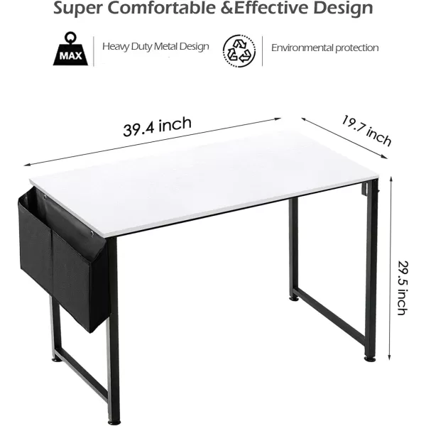Lufeiya Small Computer Desk Study Table for Small Spaces Home Office 31 Inch Rustic Student Laptop PC Writing Desks with Storage Bag Headphone HookBrownWhite Black