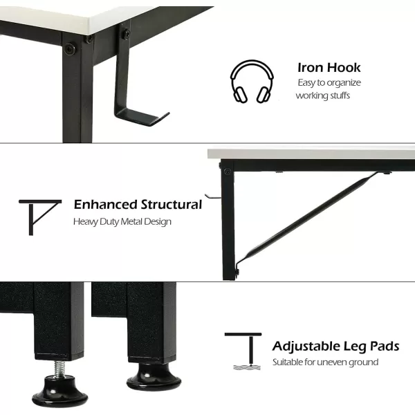 Lufeiya Small Computer Desk Study Table for Small Spaces Home Office 31 Inch Rustic Student Laptop PC Writing Desks with Storage Bag Headphone HookBrownWhite Black