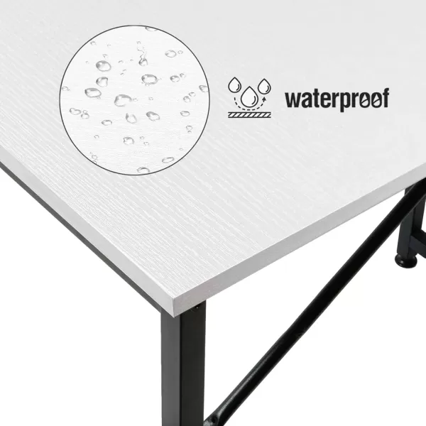 Lufeiya Small Computer Desk Study Table for Small Spaces Home Office 31 Inch Rustic Student Laptop PC Writing Desks with Storage Bag Headphone HookBrownWhite Black