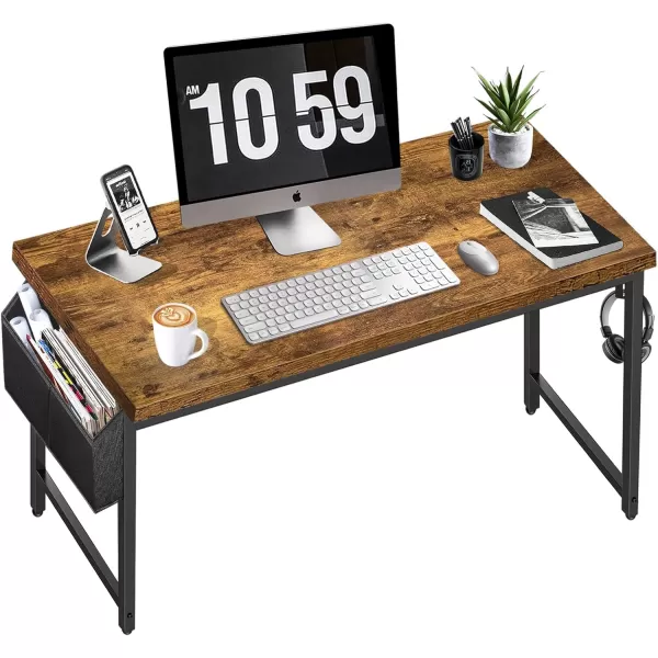 Lufeiya Small Computer Desk Study Table for Small Spaces Home Office 31 Inch Rustic Student Laptop PC Writing Desks with Storage Bag Headphone HookBrownRustic Brown