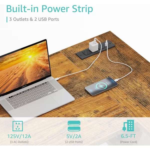Lufeiya White L Shaped Computer Desk with Power Outlet Shelves 40 Inch Small Corner Desk for Small Space Home Office LShaped Desk PC Desks WhiteRustic Brown