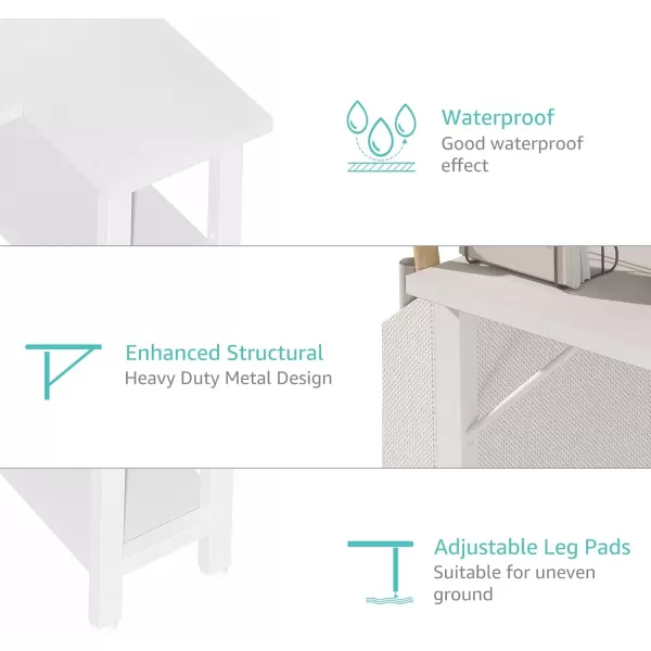 Lufeiya White L Shaped Computer Desk with Power Outlet Shelves 40 Inch Small Corner Desk for Small Space Home Office LShaped Desk PC Desks WhiteWhite