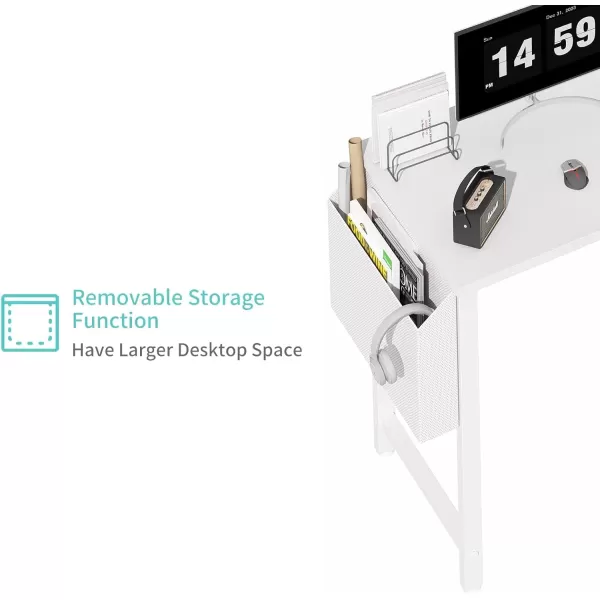 Lufeiya White L Shaped Computer Desk with Power Outlet Shelves 40 Inch Small Corner Desk for Small Space Home Office LShaped Desk PC Desks WhiteWhite