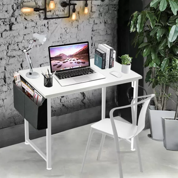 Lufeiya White Small Desk for Bedroom  Student Kids Study Writing Table for Home Office Bedroom Small Spaces 32 Inch Modern Mini Laptop PC Computer Desks WhiteWhite