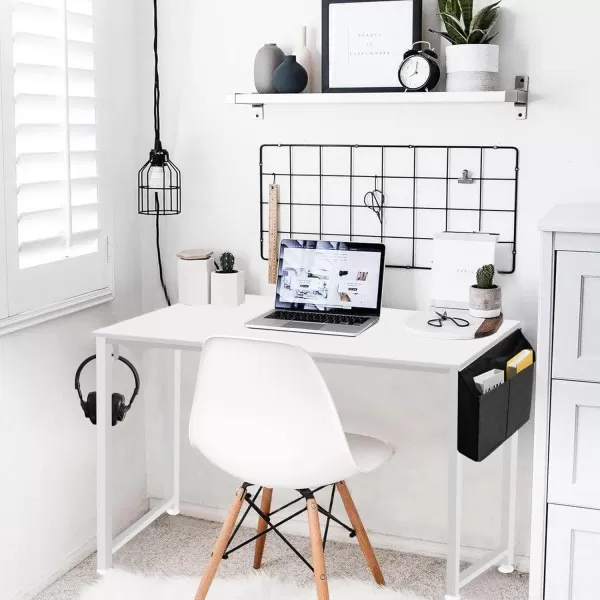 Lufeiya White Small Desk for Bedroom  Student Kids Study Writing Table for Home Office Bedroom Small Spaces 32 Inch Modern Mini Laptop PC Computer Desks WhiteWhite