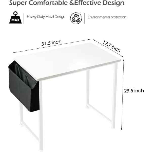Lufeiya White Small Desk for Bedroom  Student Kids Study Writing Table for Home Office Bedroom Small Spaces 32 Inch Modern Mini Laptop PC Computer Desks WhiteWhite