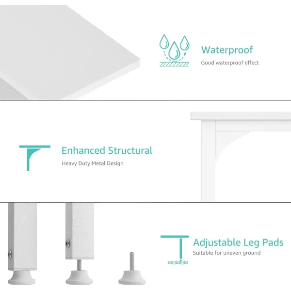 Lufeiya White Small Desk with Drawers  40 Inch Computer Desk for Small Space Home Office Modern Simple Study Writing Table PC DesksWhite