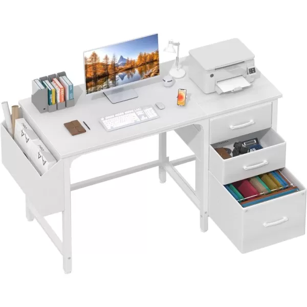 Lufeiya Computer Desk with File Drawers Cabinet 47 Inch Home Office Desks with Filing Cabinet for Small Space Gaming Study Writing Table PC Desks BlackWhite