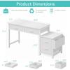 imageLufeiya Home Office Desk with Fabric File Drawers Cabinet 57 Inch Computer Desks with Filing Cabinet Printer Stand for Small Space Study Writing Table PC Desks for Bedroom BlackWhite
