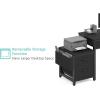 imageLufeiya Home Office Desk with Fabric File Drawers Cabinet 57 Inch Computer Desks with Filing Cabinet Printer Stand for Small Space Study Writing Table PC Desks for Bedroom BlackBlack