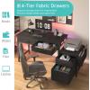 imageLufeiya Home Office Desk with Fabric File Drawers Cabinet 57 Inch Computer Desks with Filing Cabinet Printer Stand for Small Space Study Writing Table PC Desks for Bedroom BlackBlack