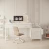 imageLufeiya Home Office Desk with Fabric File Drawers Cabinet 57 Inch Computer Desks with Filing Cabinet Printer Stand for Small Space Study Writing Table PC Desks for Bedroom BlackWhite