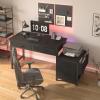 imageLufeiya Home Office Desk with Fabric File Drawers Cabinet 57 Inch Computer Desks with Filing Cabinet Printer Stand for Small Space Study Writing Table PC Desks for Bedroom BlackBlack