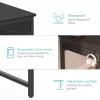 imageLufeiya Home Office Desk with Fabric File Drawers Cabinet 57 Inch Computer Desks with Filing Cabinet Printer Stand for Small Space Study Writing Table PC Desks for Bedroom BlackBlack