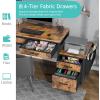 imageLufeiya Home Office Desk with Fabric File Drawers Cabinet 57 Inch Computer Desks with Filing Cabinet Printer Stand for Small Space Study Writing Table PC Desks for Bedroom Rustic BrownRustic Brown