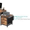 imageLufeiya Home Office Desk with Fabric File Drawers Cabinet 57 Inch Computer Desks with Filing Cabinet Printer Stand for Small Space Study Writing Table PC Desks for Bedroom Rustic BrownRustic Brown