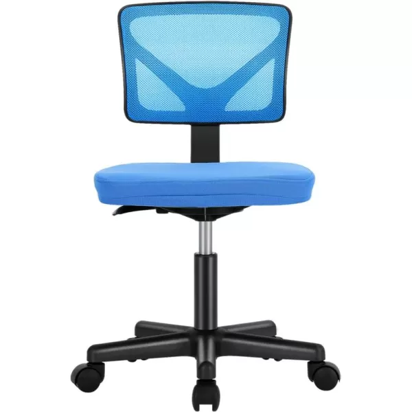 Sweetcrispy Armless Desk Chairs Ergonomic Low Back Computer Chair No Arms Adjustable Rolling Mesh Task Work Swivel Chairs with Wheels Work Vanity Chair for Small Spaces Home Bedroom Study BlackBlue