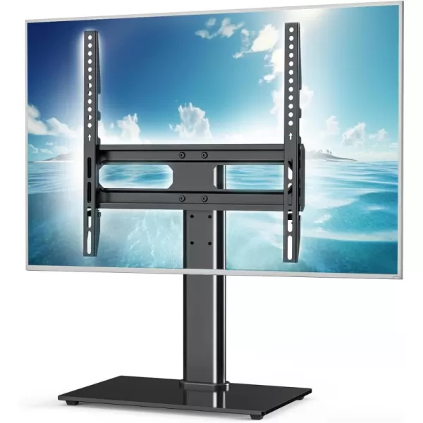 Sweetcrispy Universal TV Stand Base  Table Top TV Stand for 2655 inch LCD LED TVs  Height Adjustable TV Mount Stands with Tempered Glass Base VESA 400x400mm Holds up to 99lbs