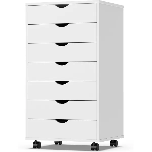 imageSweetcrispy 5 Drawer Chest Dressers Storage Cabinets Wooden Dresser Mobile Cabinet with Wheels Room Organizer Small Drawers Wood Organization Furniture for Office Home White WoodWhite