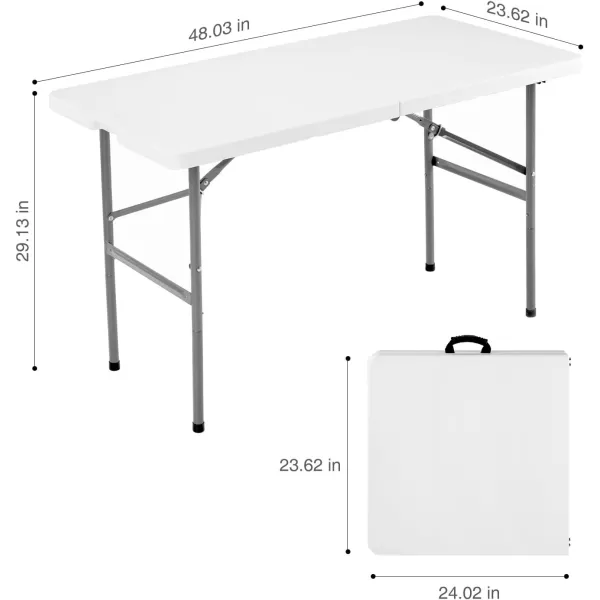 imageSweetcrispy 6ft Plastic Folding Table Outdoor Indoor Heavy Duty Portable Table with Carrying Handle for Camping Picnic Party4FT 48x23