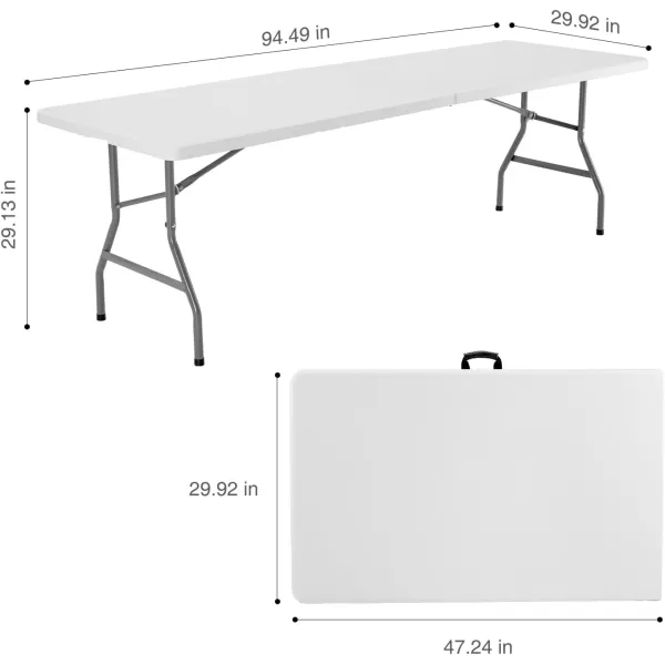 imageSweetcrispy 6ft Plastic Folding Table Outdoor Indoor Heavy Duty Portable Table with Carrying Handle for Camping Picnic Party8FT