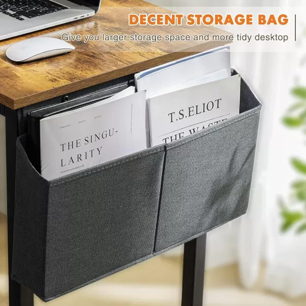 imageSweetcrispy Computer Desk  32 Inch Small Office Writing Work Study Kids Student Teacher Home Bedroom Table Storage Bag Headphone Hooks ampamp no Wheels  WhiteModern Rustic Brown