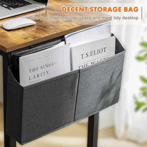 imageSweetcrispy Computer Desk  32 Inch Small Office Writing Work Study Kids Student Teacher Home Bedroom Table Storage Bag Headphone Hooks ampamp no Wheels  WhiteRustic Brown