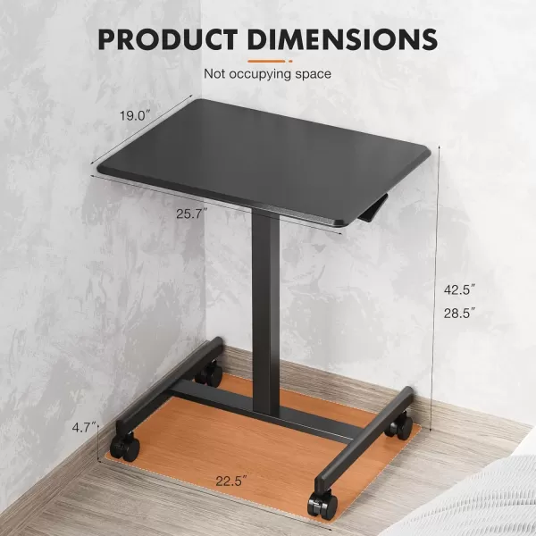 imageSweetcrispy Mobile Small Stading Desk  Sit Stand Desk Portable Rolling Laptop Desk with Lockable Wheels Computer Workstations Adjustable Height WhiteModern Black