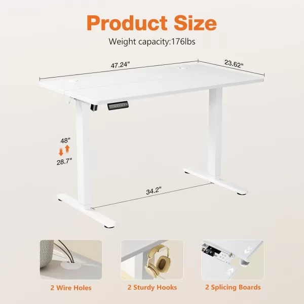 imageSweetcrispy Standing Desk Adjustable Height 63inch Electric Sit Stand up Desk for Home Office Modern Rising Work Table for Computer Laptop Lift Gaming Desk Sturdy Ergonomic Workstation Rust BrownWhite