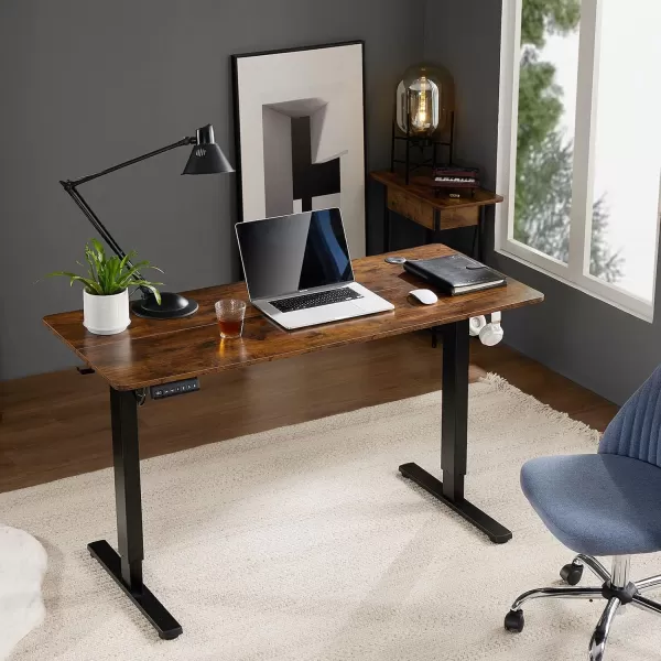imageSweetcrispy Standing Desk Adjustable Height 63inch Electric Sit Stand up Desk for Home Office Modern Rising Work Table for Computer Laptop Lift Gaming Desk Sturdy Ergonomic Workstation Rust BrownRustic Brown