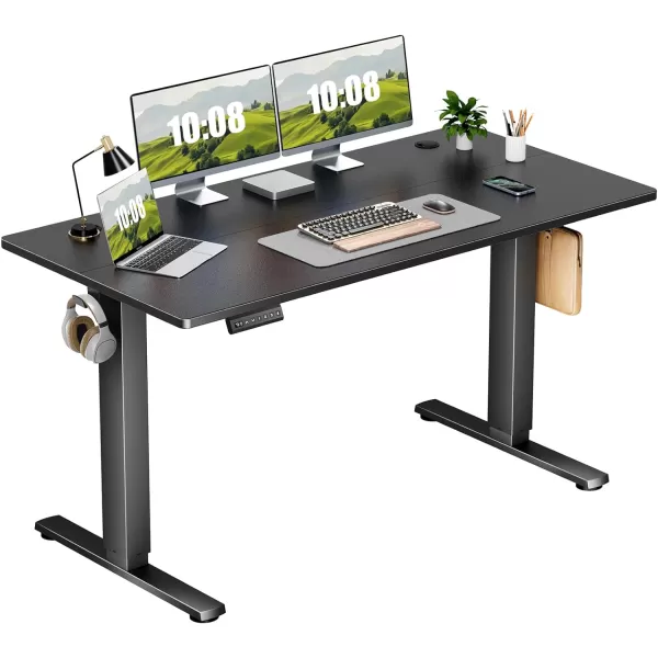 imageSweetcrispy Standing Desk Adjustable Height 63inch Electric Sit Stand up Desk for Home Office Modern Rising Work Table for Computer Laptop Lift Gaming Desk Sturdy Ergonomic Workstation Rust BrownBlack