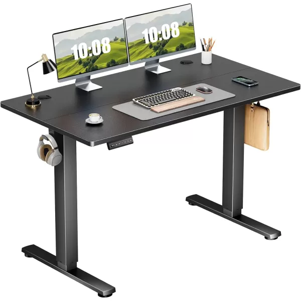 imageSweetcrispy Standing Desk Adjustable Height 63inch Electric Sit Stand up Desk for Home Office Modern Rising Work Table for Computer Laptop Lift Gaming Desk Sturdy Ergonomic Workstation Rust BrownBlack