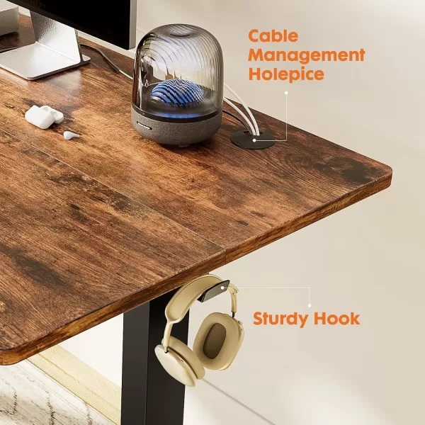 imageSweetcrispy Standing Desk Adjustable Height 63inch Electric Sit Stand up Desk for Home Office Modern Rising Work Table for Computer Laptop Lift Gaming Desk Sturdy Ergonomic Workstation Rust BrownRustic Brown
