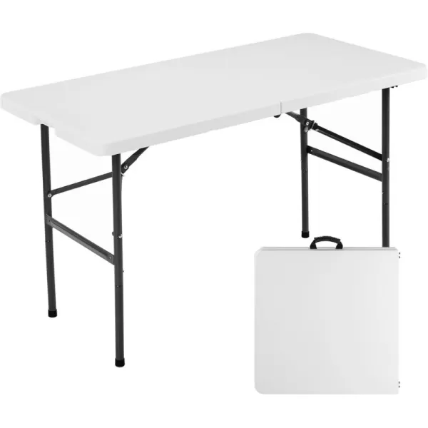 imageSweetcrispy 6ft Plastic Folding Table Outdoor Indoor Heavy Duty Portable Table with Carrying Handle for Camping Picnic Party4FT 48x23