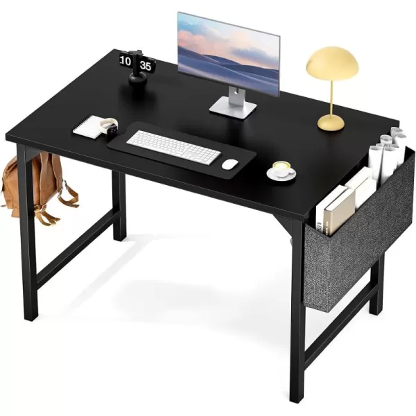 imageSweetcrispy Computer Desk  32 Inch Small Office Writing Work Study Kids Student Teacher Home Bedroom Table Storage Bag Headphone Hooks ampamp no Wheels  WhiteModern Black