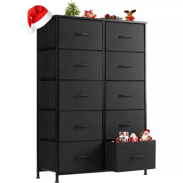 imageSweetcrispy Dresser Dresser for Bedroom Drawer Organizer Storage Drawers Fabric Storage Tower with 8 Drawers Chest of Drawers with Steel Frame Wood Top for Nursery Living Room ClosetBlack